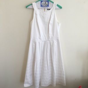White Sleeveless Fit-Flare Spring Dress -Sz 8